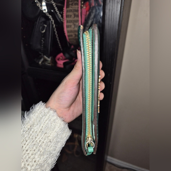 Michael Kors Medium Saffiano Leather Slim Dark Green Wallet Womens - Picture 6 of 10